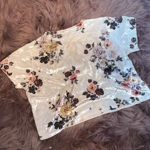 Velvet floral crop top